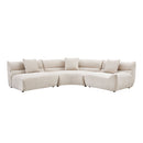Modular Curved Sectional Sofa, 3-Piece Free-Form Configuration