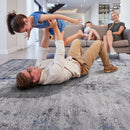 Marfi - 8' X 10' Abstract Area Rug - Silver / Blue by HouseOfZazla