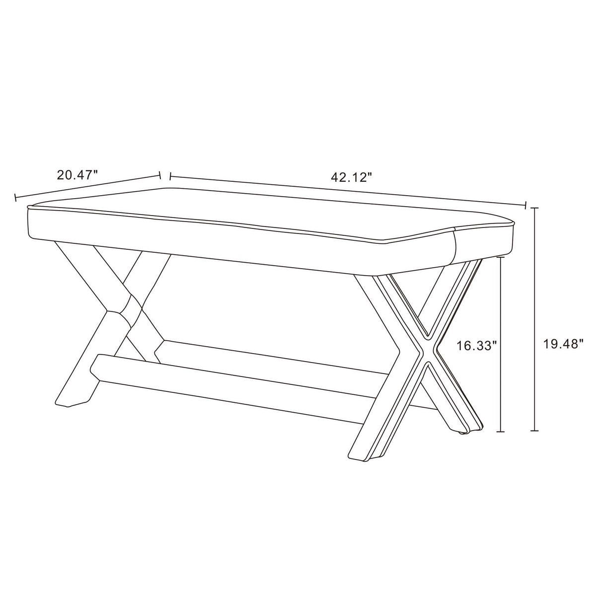 Abigail - Accent Bench With Piped Cushion, photo 14 of 40