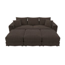 Deep Seat Convertible Sofa With Soft Pillows And Ottomans by HouseOfZazla