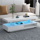 LED Coffee Table With 2 Drawers And Display Shelves by HouseOfZazla