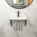 Wall Mounted Rectangular Bathroom Sink With 304 Stainless Steel Towel Bar & Overflow - White by Unique Piece Furniture