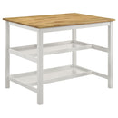 Cowichan - Kitchen Island Counter Table With Pot Rack - White by HouseOfZazla