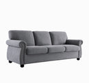 Soft Sofa, Upholstered 3 Seater Couch With High Density Foam, Loose Back Cushions And Turned Legs by Unique Piece Furniture