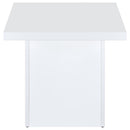 Devar Square Engineered Wood Side End Table White High Gloss