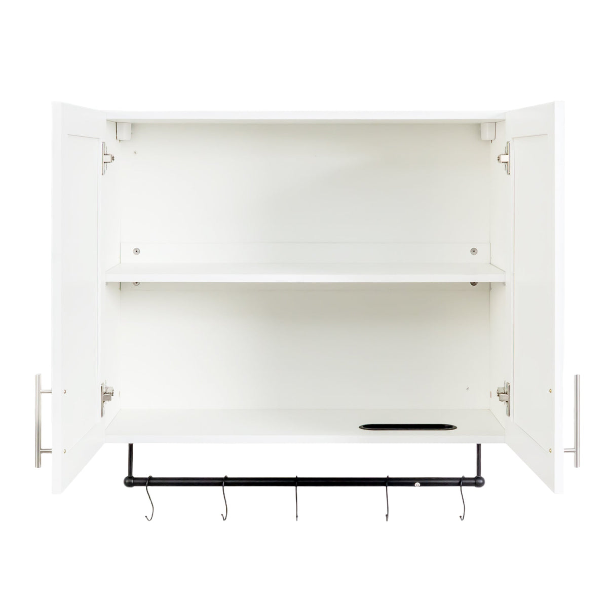 Bathroom Wall Cabinet with Adjustable Shelf, Towel Bar, and 5 Hooks, photo 9 of 10