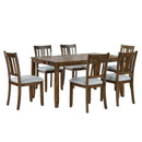 6 Pieces Kitchen Dining Set, Rectangular Wooden Dining Table With 4 Upholstered Chairs And A Bench by Unique Piece Furniture