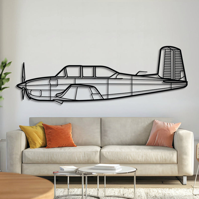 T-34A Mentor Metal Aircraft Wall Art - NCP0197