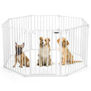 Adjustable Panel Baby Safe Metal Gate Play Yard-White by LJGDeals