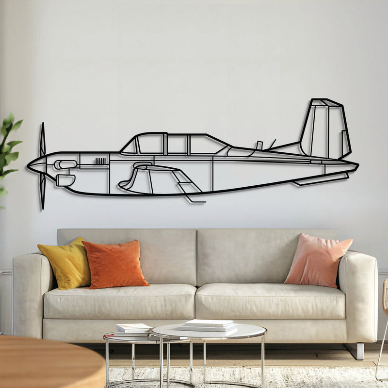 T-34C Turbo Mentor Metal Aircraft Wall Art - NCP0495