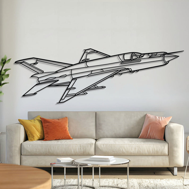 MiG-21 Lancer Angle Metal Aircraft Wall Art - NCP0483