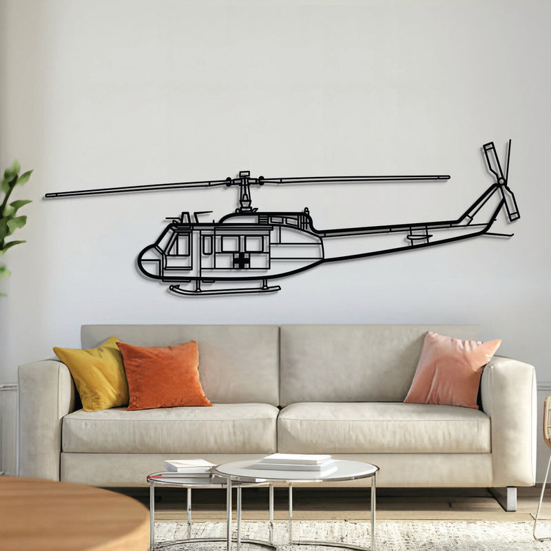 UH-1 Iroquois Huey 1970 Metal Aircraft Wall Art - NCP0301