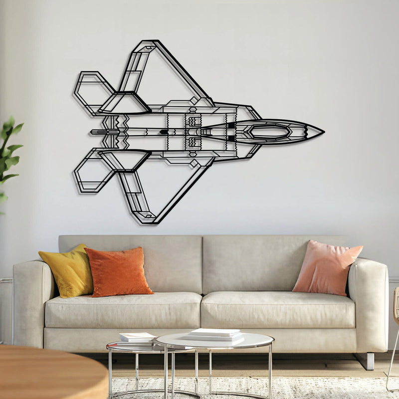 F-22 Raptor Top Metal Aircraft Wall Art - NCP0080