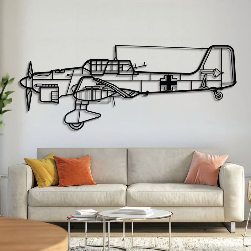 Stuka JU-87 Metal Aircraft Wall Art - NCP0138