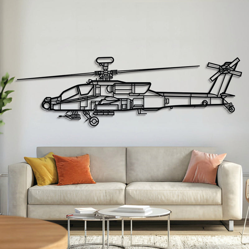 AH-64D Apache Metal Aircraft Wall Art - NCP0026