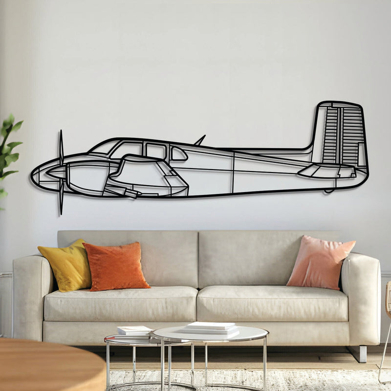 D50 Twin Bonanza Metal Aircraft Wall Art - NCP0322