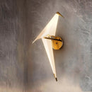 GobekUsa 1/2-Light Dining Room Sconce with Birdie Plastic Shade: Modernist White Wall Lamp in Warm/White Light