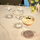 The Wine Savant Gold Rim Glasses 6 oz, Set of 4 Gold Rim Classic Manhattan Glasses
