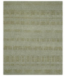 Custom Made Transitional Design Beige Hand Knotted Wool Area Rug