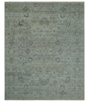 Custom Made Silver Brown Traditional Transitional Hand Knotted Wool Rug