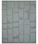 Custom Made Contemporary Gray Hand Knotted Wool Area Rug