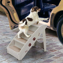 Collapsible Plastic Pet Stairs 4 Step Ladder for Small Dog and Cats by LJGDeals