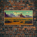 Pueblo Style Art, Painting Of the Arizona Desert, Wall Decor, Ready To Hang Framed Canvas Print, Oversize Wall Art