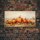 Pumpkin Decor, Autumn Wall Art, Farm Wall Decor, Canvas Print, Wall Hanging, Panoramic Art, Kitchen Prints, Rustic Wall Decor, Western Art