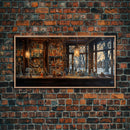 Tavern Wall Art, Bar Art, Winter Art, Canvas Print, Wall Hanging, Panoramic Art, Dorm Room Art, Bar Cart Art, Game Room Art, Office Decor