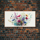 Wildflowers, Watercolor Floral Print, Framed Canvas Art, Beautiful watercolor flower art