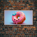 Kawaii Donut Art, Framed Canvas Print, Cute Kawaii Art, Anime Style Wall Art