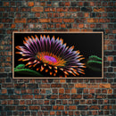 Neon Flowers Wall Art, Framed Canvas Print, Original Flower Painting, Mother's Day Gift, Floral Decor, Black Background Flower Art
