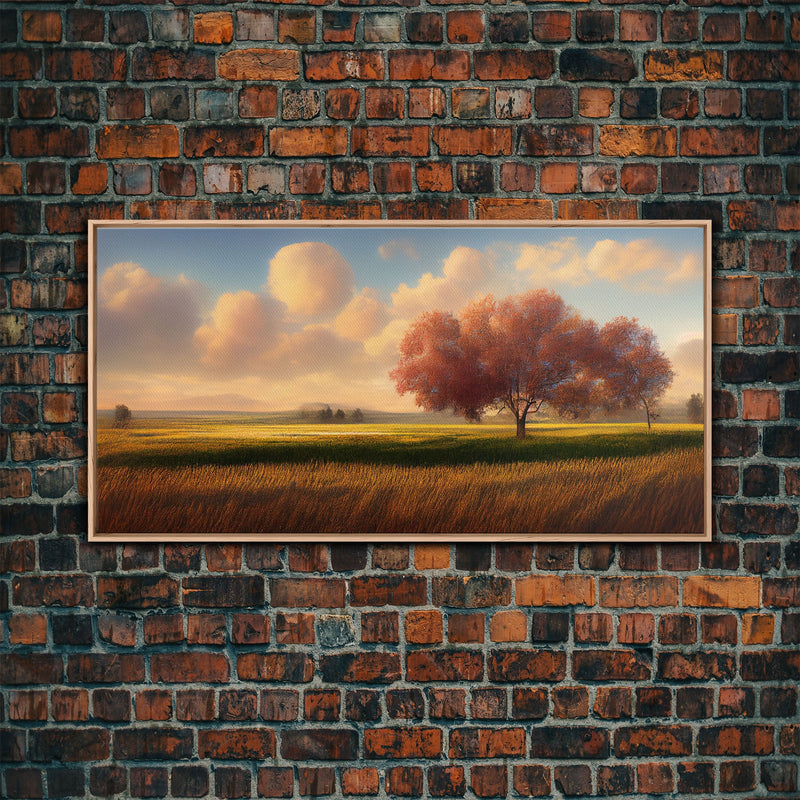 A lone tree in a Texas field, Canvas print, Texan art, Prairies, fields and grass