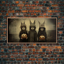 The Little Witches Gothic Victorian Haunted Art, Spooky Halloween Decor, Framed Canvas Print, Halloween Poster, Scary Halloween Wall Art