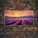 Lavender Fields, Framed Canvas Print, Purple Art, Southwestern Decor, Farmhouse Art, Centerpiece Art, Digital Wall Art, Landacape Painting
