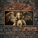 Tintype Photo Of An Angel, Angel Art, Angel Painting, Framed Canvas Print, Guardian Angel, Angel Art Print, Angel Wings, Religious Art