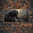 The Werewolf, Halloween Art Print, Framed Canvas Art, Halloween Poster Print, Victorian Dark Academia Oil Painting