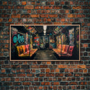 Graffiti Art On A Subway Train, Framed Canvas Print, Urban Decay, NYC 1970s, Graffiti Wall Art, Street Art, Pop Art Print, Industrial Art
