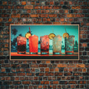 Vaporwave Cocktail Wall Art, Framed Canvas Print, Bar Decor, Basement Bar Wall Art, Vaporwave Aesthetic Wall Decor, Bar Cart Art