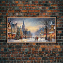 Retro Christmas Winter Wonderland Framed Canvas Print - Christmas Decoration - Christmas Art - Christmas Living Room Decor