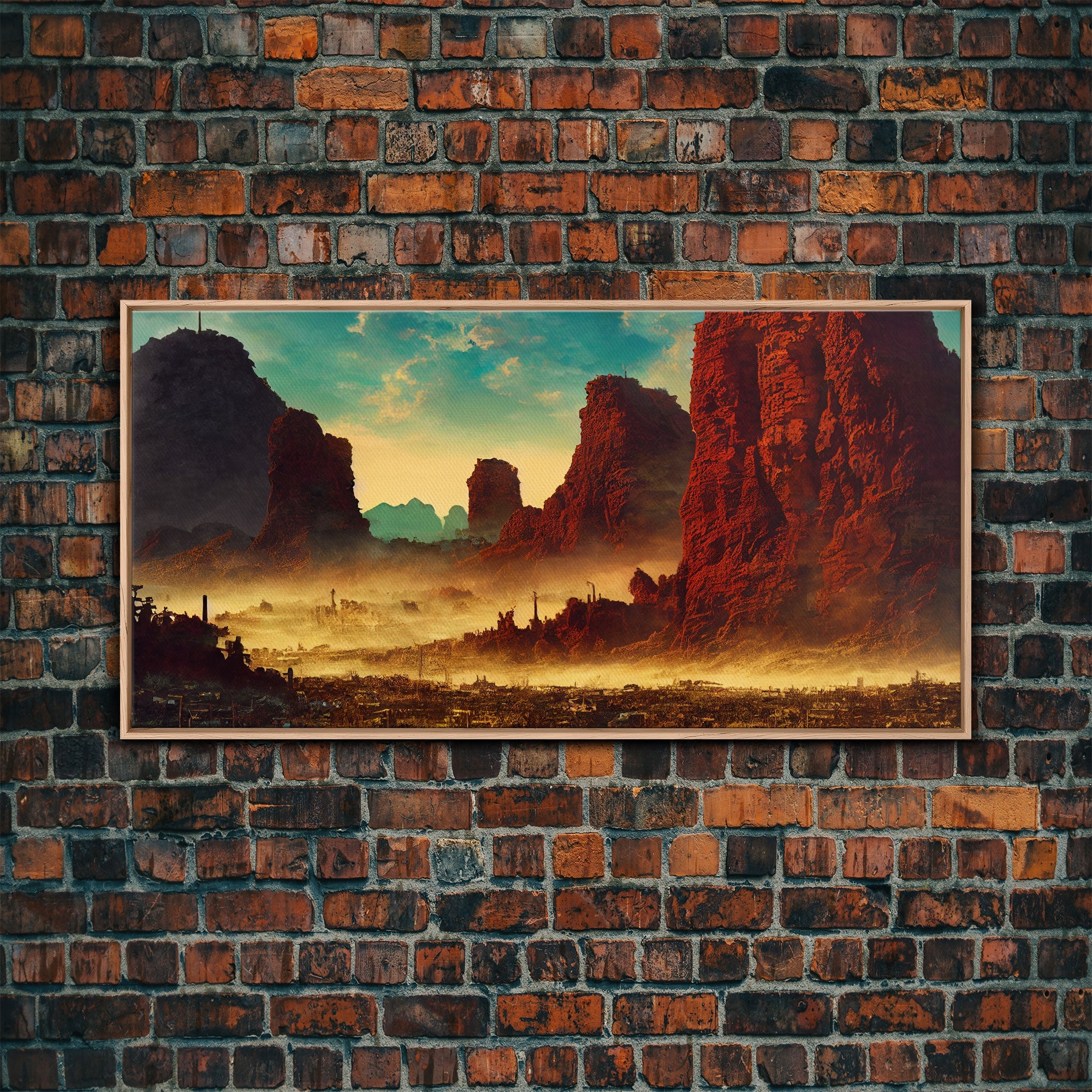 Post Apocalyptic Desert Hellscape, ready to hang canvas print wall art