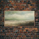 Landscape Oil Painting Canvas Print Wall Art, Nature Framed Large Gallery Art, Minimalist Art, Ready To Hang, Moody and Drab Art