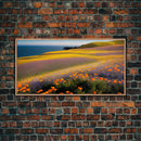 Vintage Wildflower Field Wall Art | Field Of Flowers Art | Botanical Wildflower Art | Framed Canvas Print | Framed Art