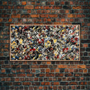 Jackson Pollock inspired Abstract canvas print of painting, original art canvas, framed wall art, retro Midcentury style abstract wall arrt