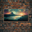 Vaporwave Sunset Canvas Print, beautiful landscape art, living room wall art