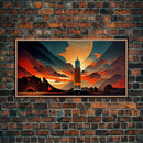 Dystopian metropolis canvas print, ready to hang wall art, art deco sunset, 1930s architecture, living room art, art nouveau