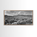 Mountain Range with Rolling Hills and Sagebrush, Framed Canvas Print Farmhouse Living Room Wall Art, Rustic Home Decor, Scenic Landscape Art