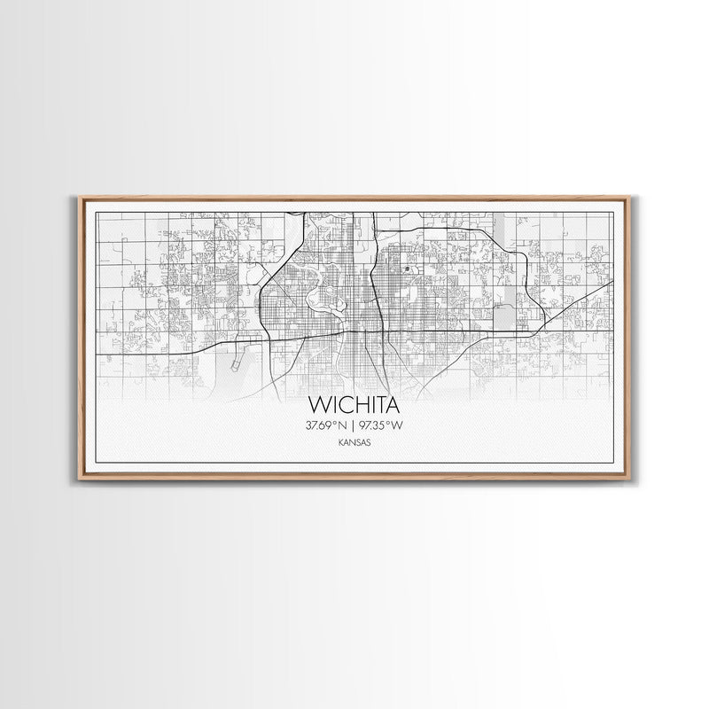 Wichita City Map, Kansas Art, Map Print, Modern Wall Art, Wall Art, Canvas Art, Best Friend Gifts, College Dorm DÃ©cor, Modern House Art