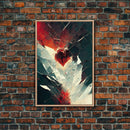 Anatomy of a Broken Heart, Framed Canvas Print, Ready To Hang Framed Wall Art, Living Room Wall Hanging