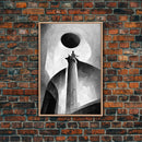 Vintage Style Art Deco Statue Study, Framed Canvas Print, Retro Style Wall Art, 1920s - 1930s style Art
